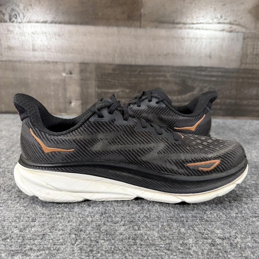 Hoka Clifton 9 Women's Running Shoes Size 8.5 Black/Rose Gold